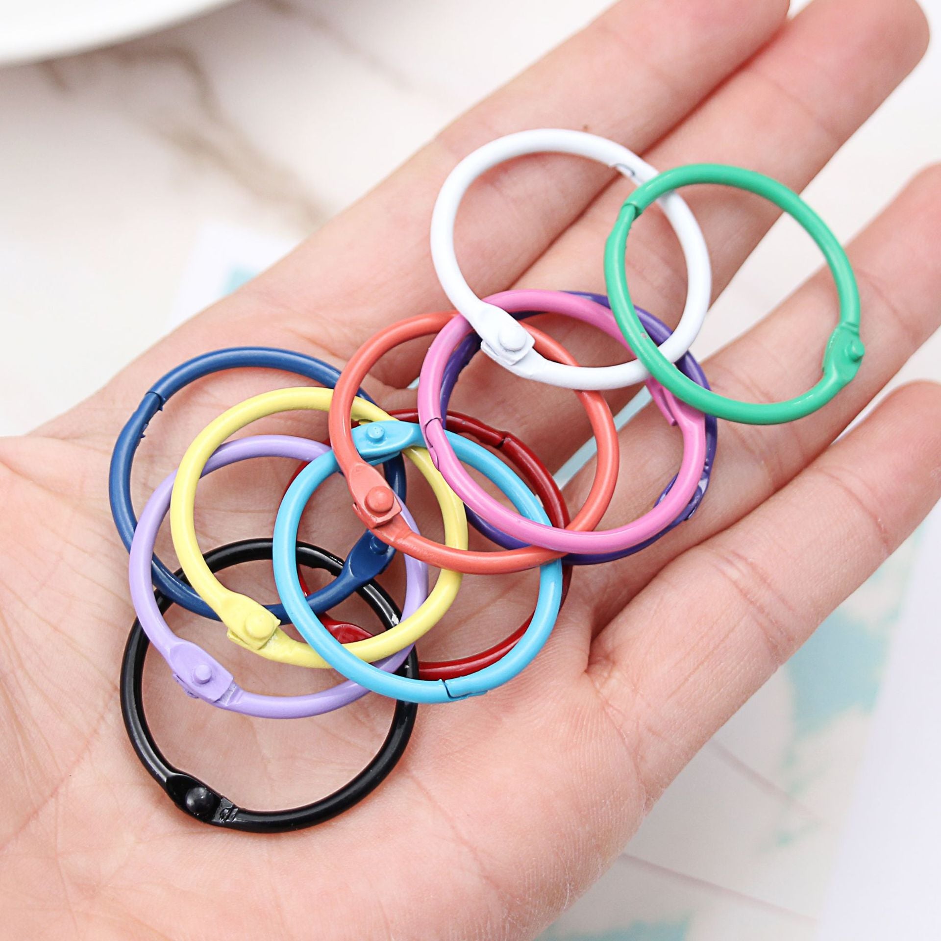 Wholesale DIY Macaron Color 30mm Metal Paint Open Ring Piece